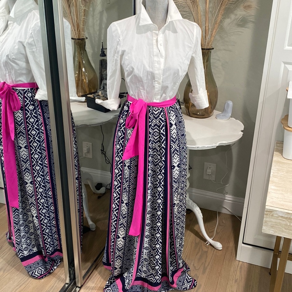Eliza J maxi dress with cotton shirt detail